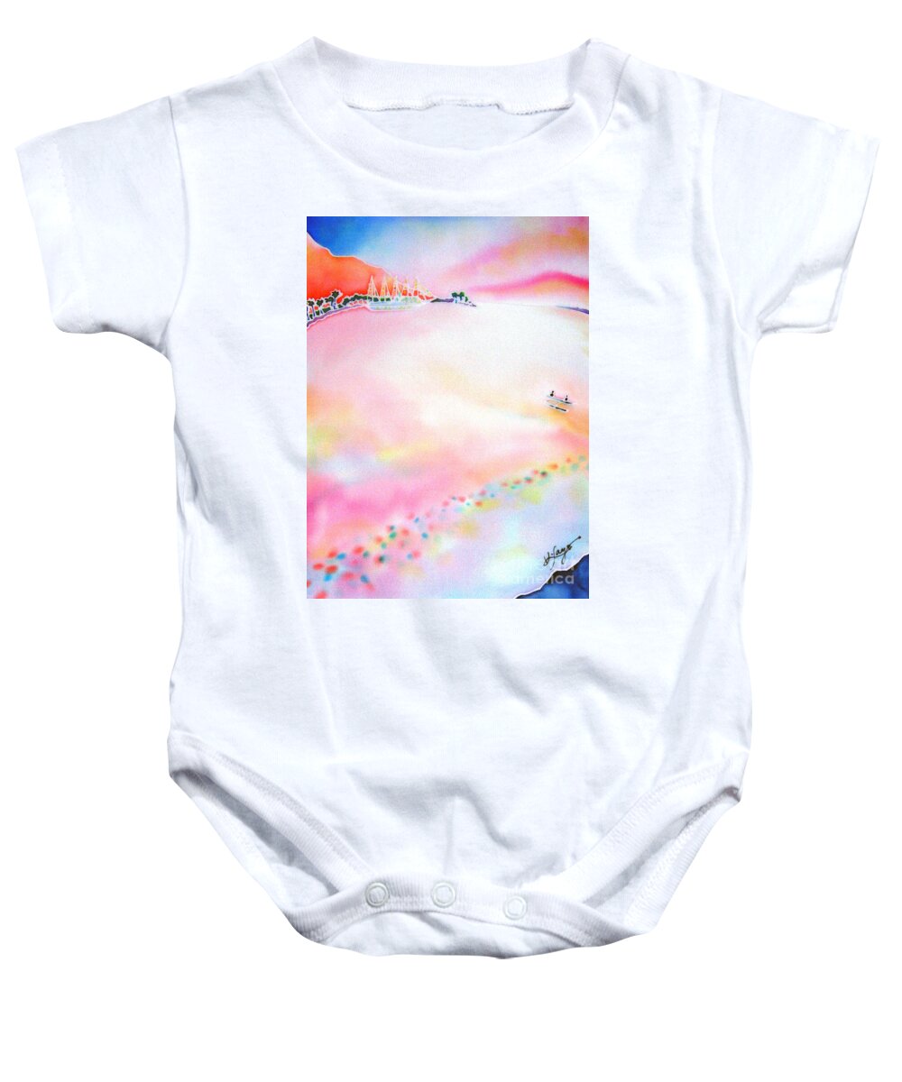 Tahiti Baby Onesie featuring the painting Evening cruise #2 by Hisayo OHTA