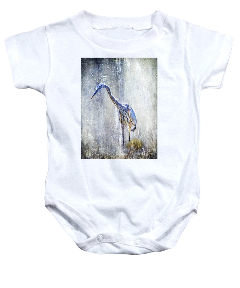 Heron Baby Onesie featuring the photograph Great Blue Heron - Ardea herodias by Carol Senske