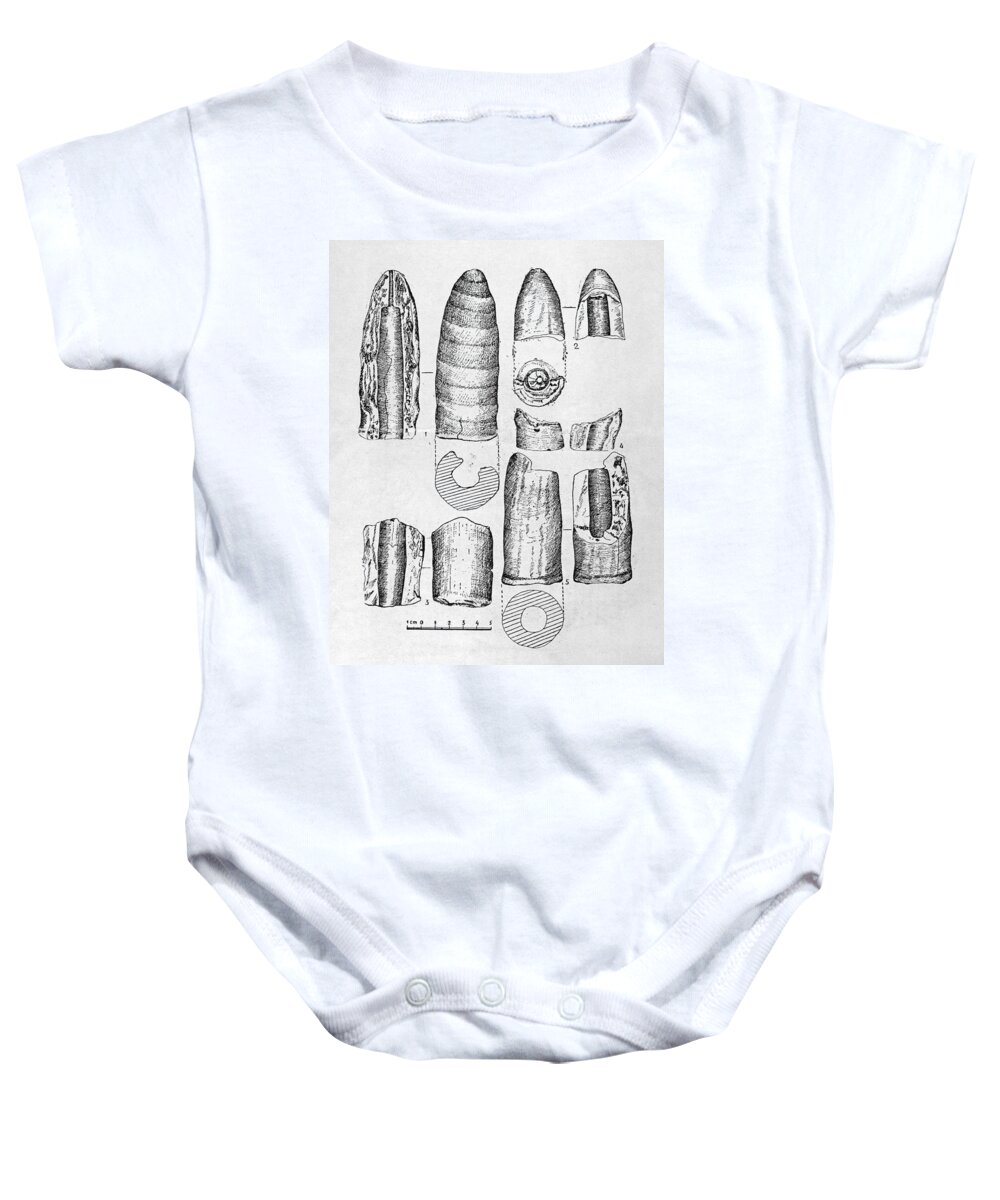 4th Millennium B.c. Baby Onesie featuring the photograph Neolithic Phallus Figures #2 by Granger