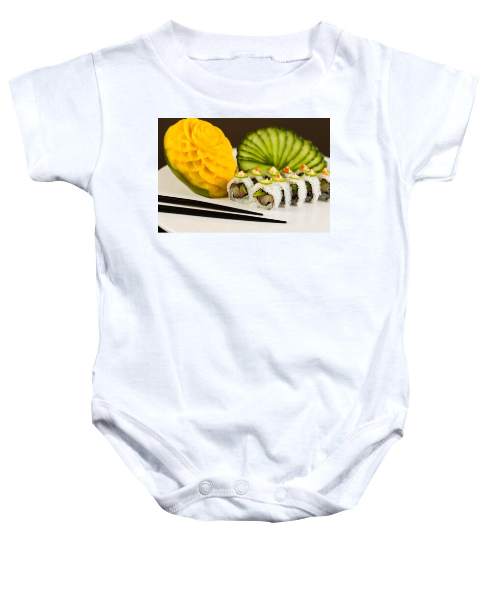 Asian Baby Onesie featuring the photograph Spicy Tuna Roll by Raul Rodriguez