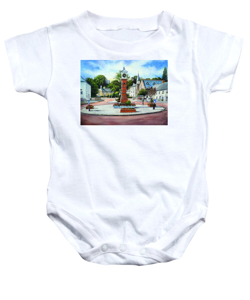 Andrew Read Baby Onesie featuring the painting Summer in the square #2 by Andrew Read