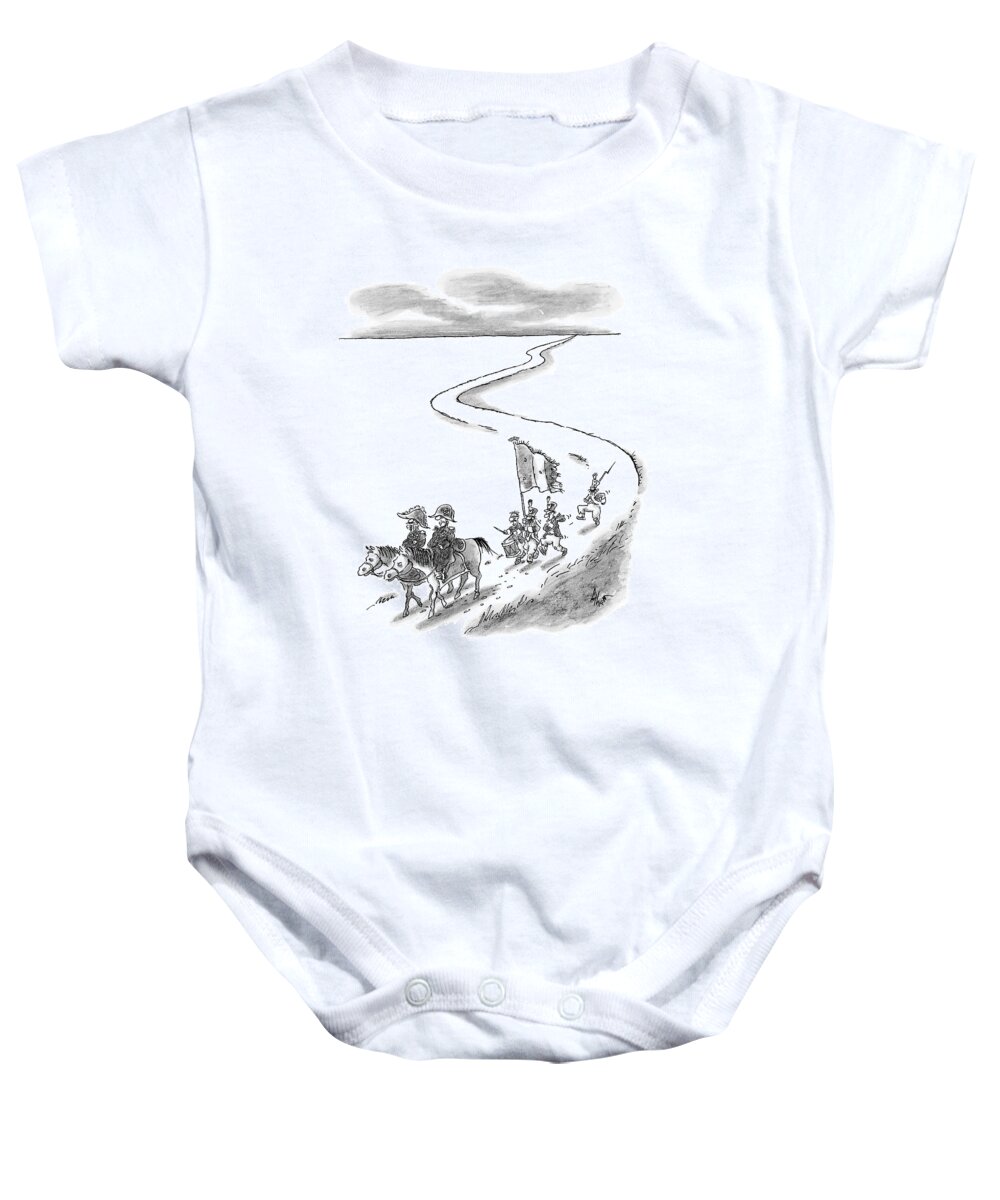 Draft Baby Onesie featuring the drawing We're Going To Have To Start Drafting People by Frank Cotham