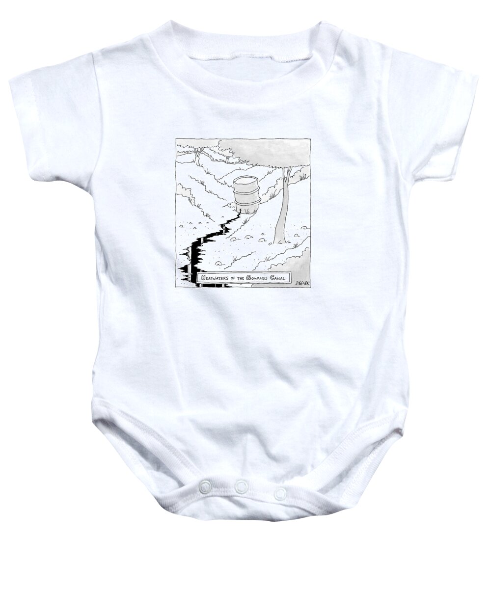 Title: Headwaters Of The Gowanus Canal Canal Baby Onesie featuring the drawing New Yorker December 5th, 2016 by Jack Ziegler