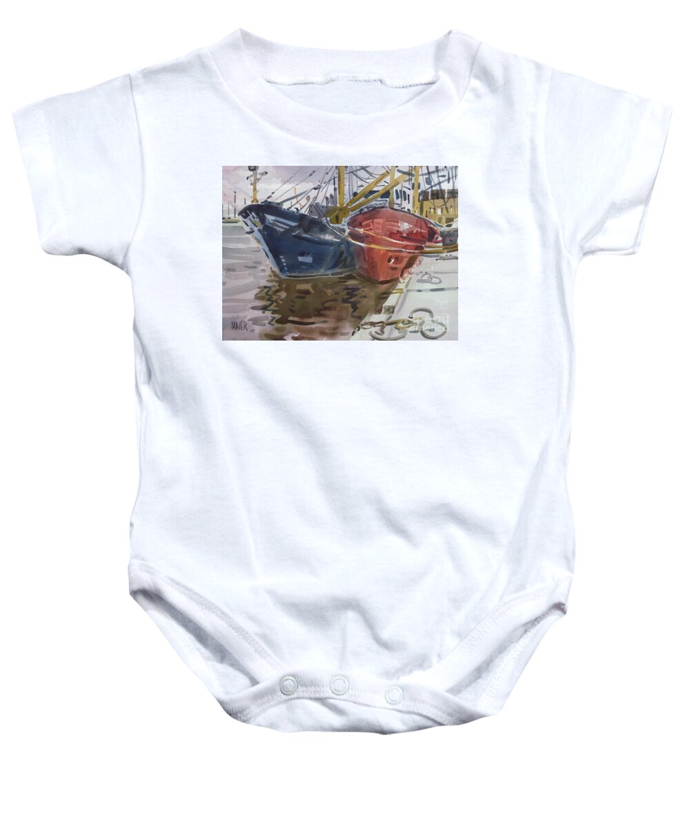 Commercial Baby Onesie featuring the painting Wexford Fishing Boats #2 by Donald Maier