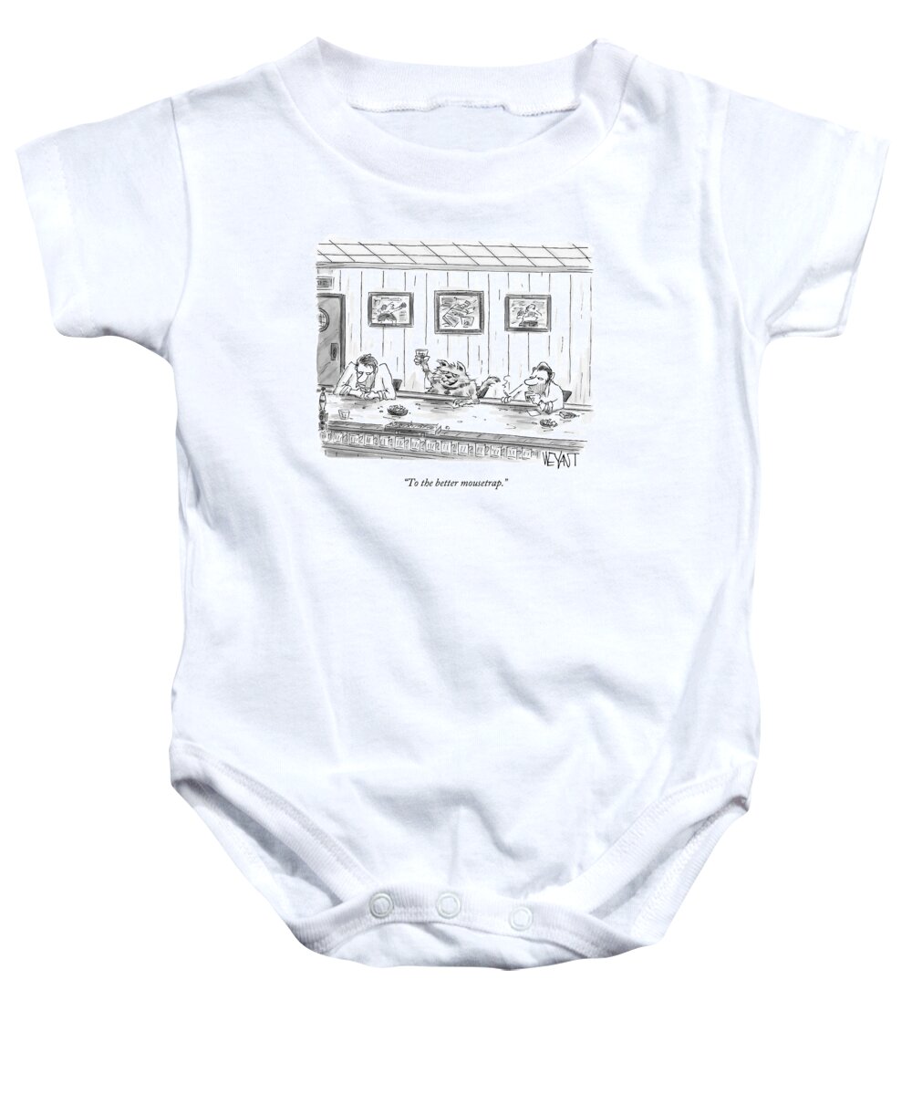 Bar Baby Onesie featuring the drawing To The Better Mousetrap by Christopher Weyant