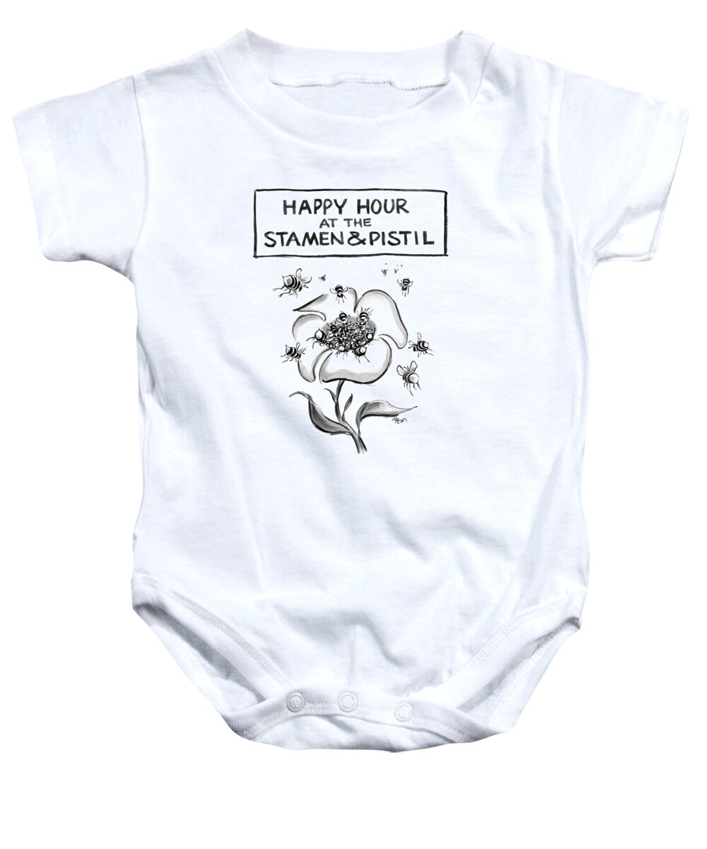 Spring Baby Onesie featuring the drawing New Yorker April 23rd, 2007 by Lee Lorenz