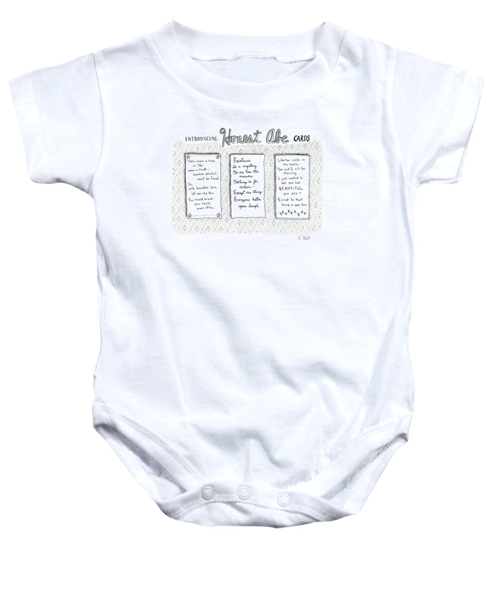 Politics Celebrities Presidents Abe Lincoln

(a Series Of Truthful Poems.) 121595 Rch Roz Chast Baby Onesie featuring the drawing Introducing Honest Abe Cards by Roz Chast