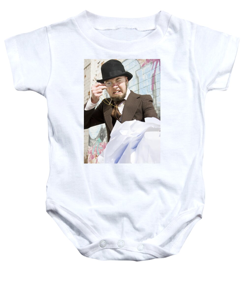 Accountant Baby Onesie featuring the photograph Frustrated Businessman by Jorgo Photography