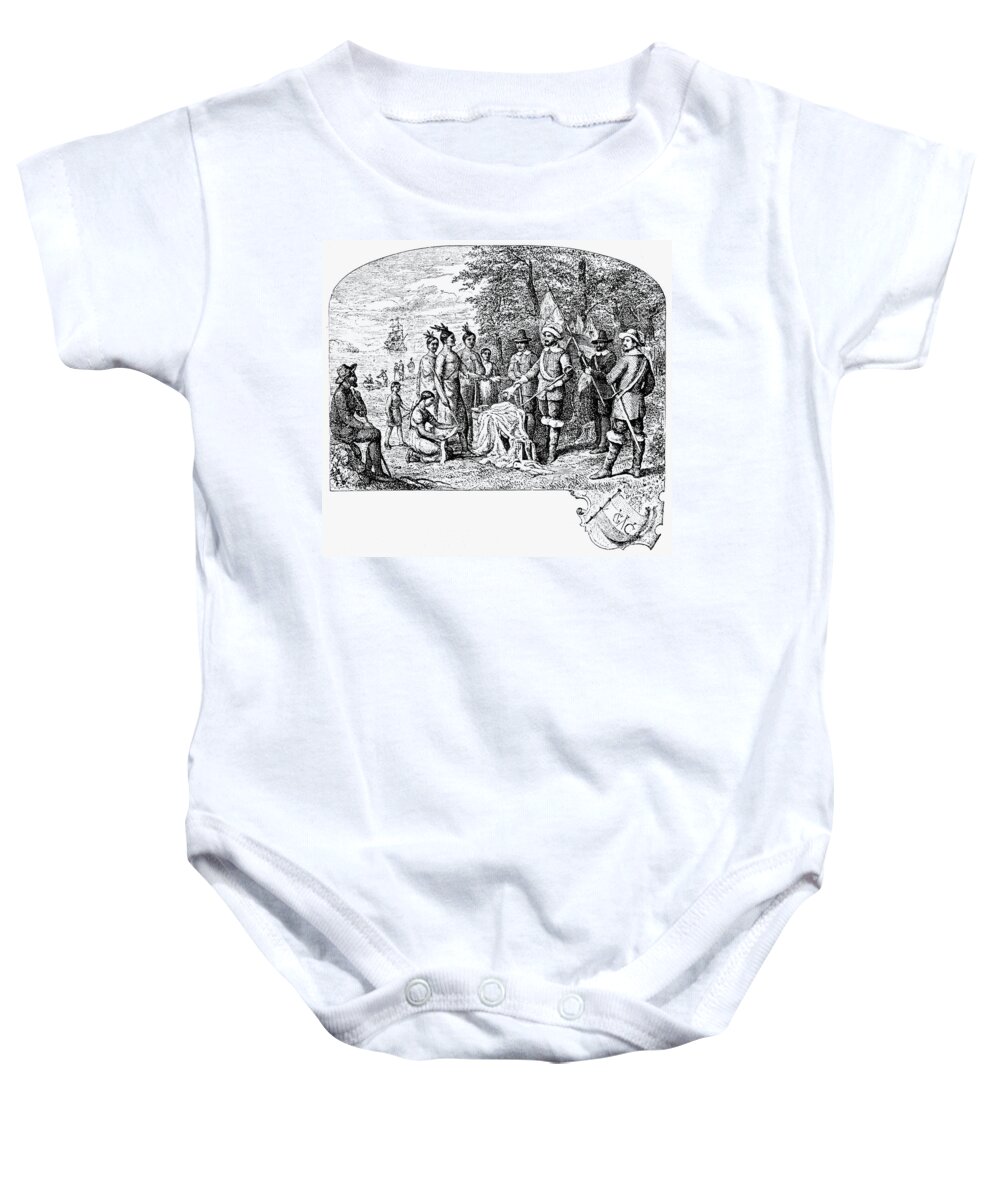 1626 Baby Onesie featuring the drawing Manhattan Purchase, 1626 #3 by Granger