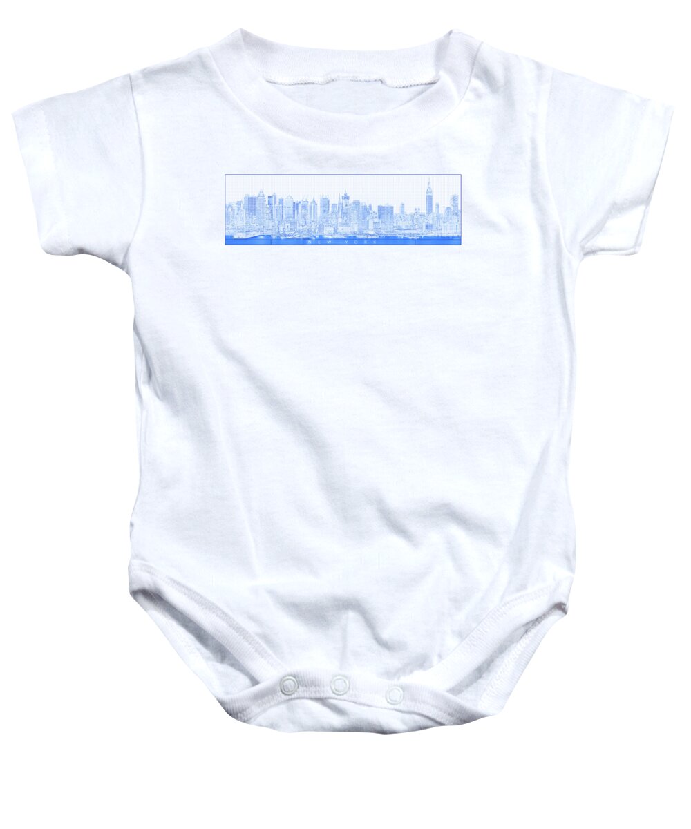 Photography Baby Onesie featuring the photograph View Of Skylines In A City, Manhattan #3 by Panoramic Images