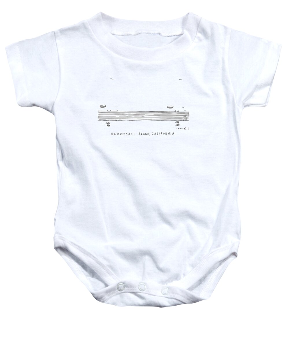 Swimming- Beaches Baby Onesie featuring the drawing Captionless by Michael Crawford