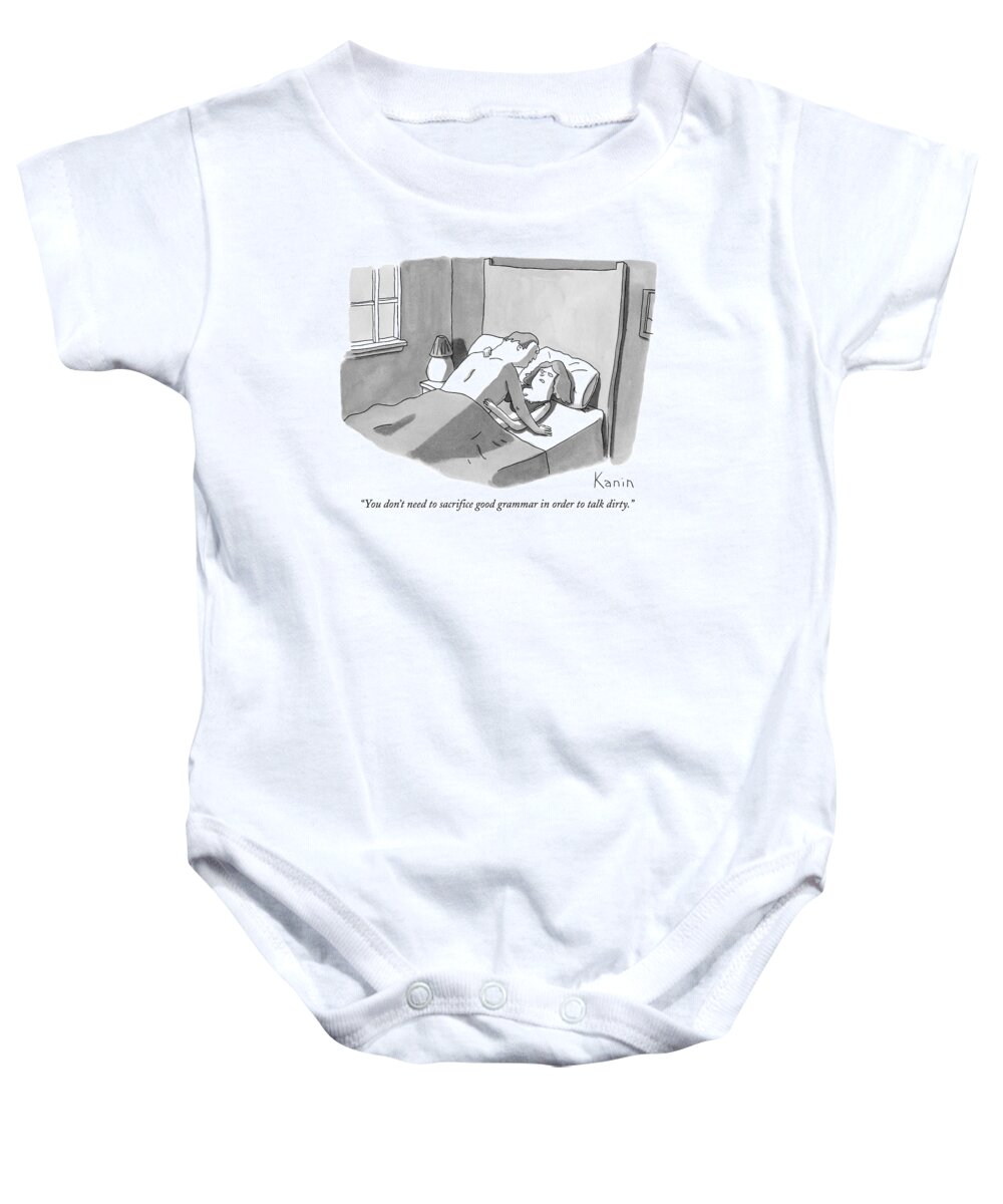 Sex Baby Onesie featuring the drawing You Don't Need To Sacrifice Good Grammar In Order by Zachary Kanin