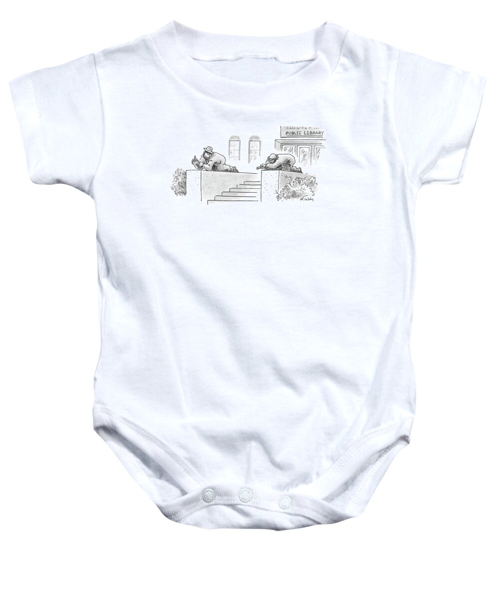 Modern Life Homeland Security Regional Government Politics 

(the Lion Statues Baby Onesie featuring the drawing New Yorker February 13th, 2006 by Mike Twohy