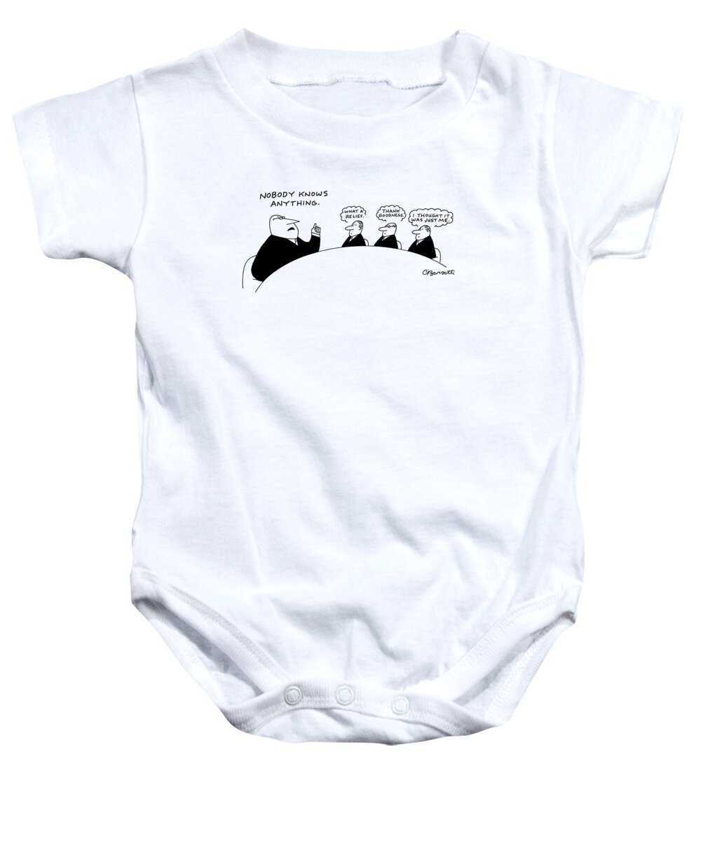 Executives Baby Onesie featuring the drawing New Yorker September 29th, 2008 by Charles Barsotti