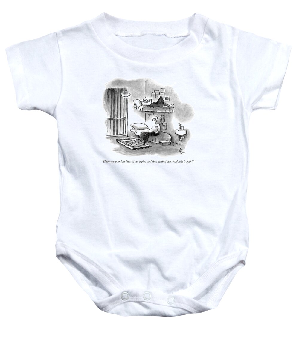 Crime Incompetents Problems Prisons
 
(one Inmate Talking To Another In Jail Cell.) 120526 Fco Frank Cotham Baby Onesie featuring the drawing Have You Ever Just Blurted Out A Plea by Frank Cotham