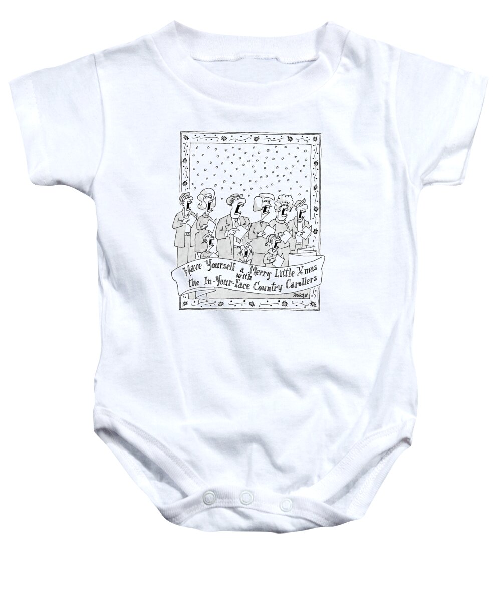 Holidays Song Lyrics Word Play

(group Of Christmas Carolers Singing. ) 121721 Jzi Jack Ziegler Baby Onesie featuring the drawing Have Yourself A Merry Little Xmas by Jack Ziegler