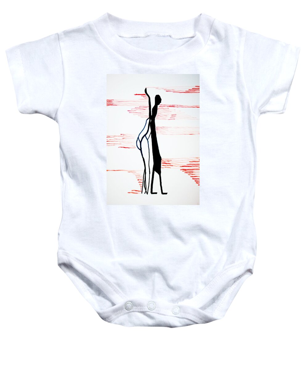 Jesus Baby Onesie featuring the painting Dinka Lady - South Sudan #8 by Gloria Ssali