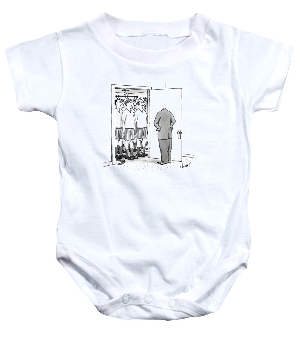 Men's Clothing Baby Onesie featuring the drawing New Yorker March 20th, 2000 by Tom Cheney