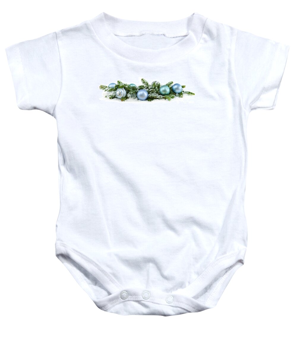 Christmas Baby Onesie featuring the photograph Christmas ornaments 1 by Elena Elisseeva