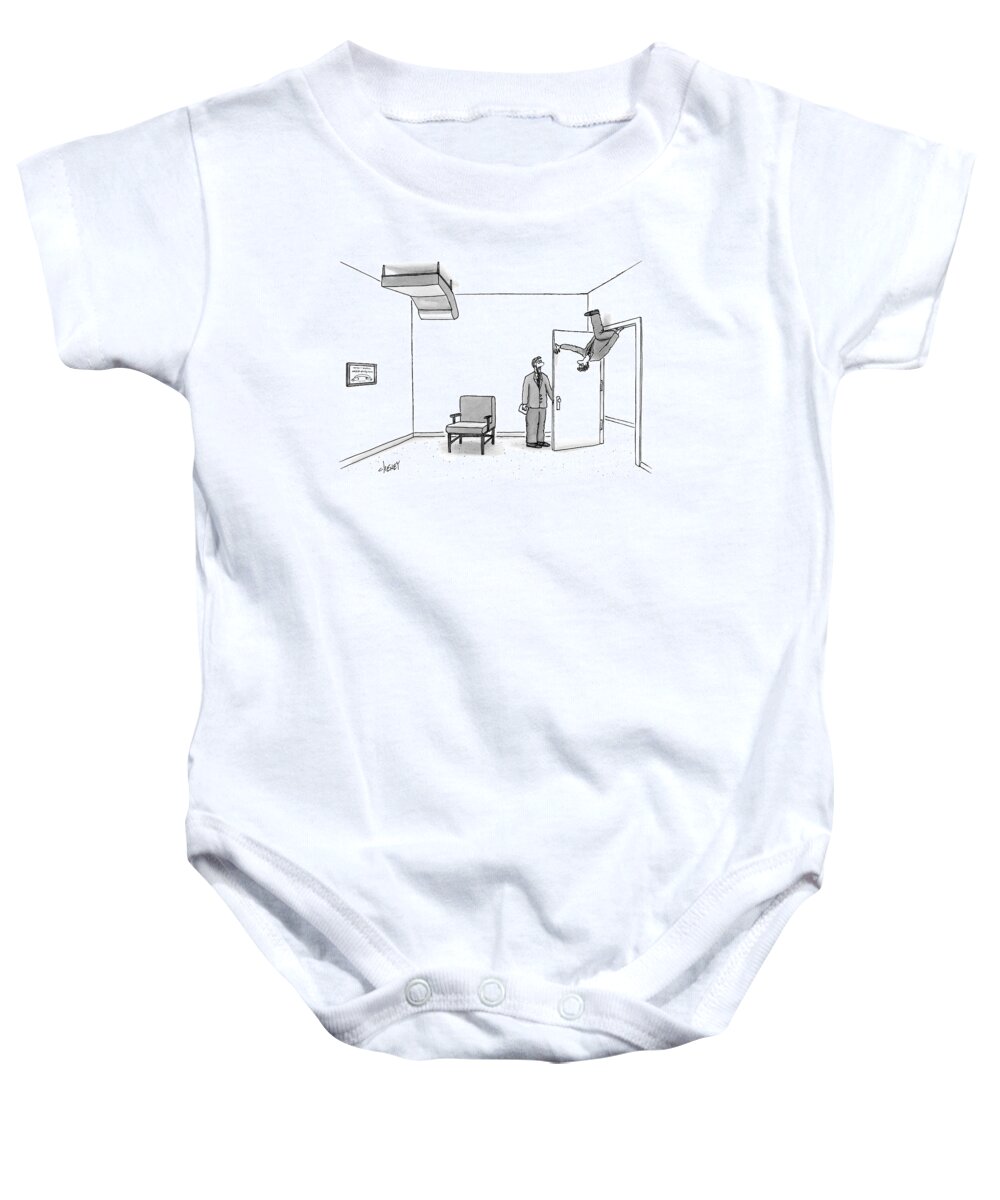 Psychiatrist Baby Onesie featuring the drawing New Yorker November 27th, 2006 by Tom Cheney