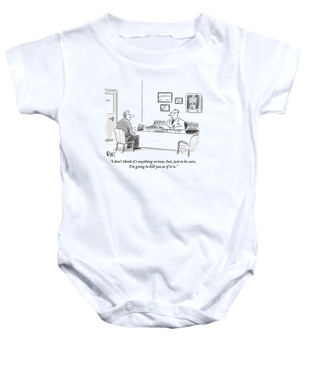 Bills Baby Onesie featuring the drawing A Doctor Addresses A Patient Who Is Sitting by Christopher Weyant