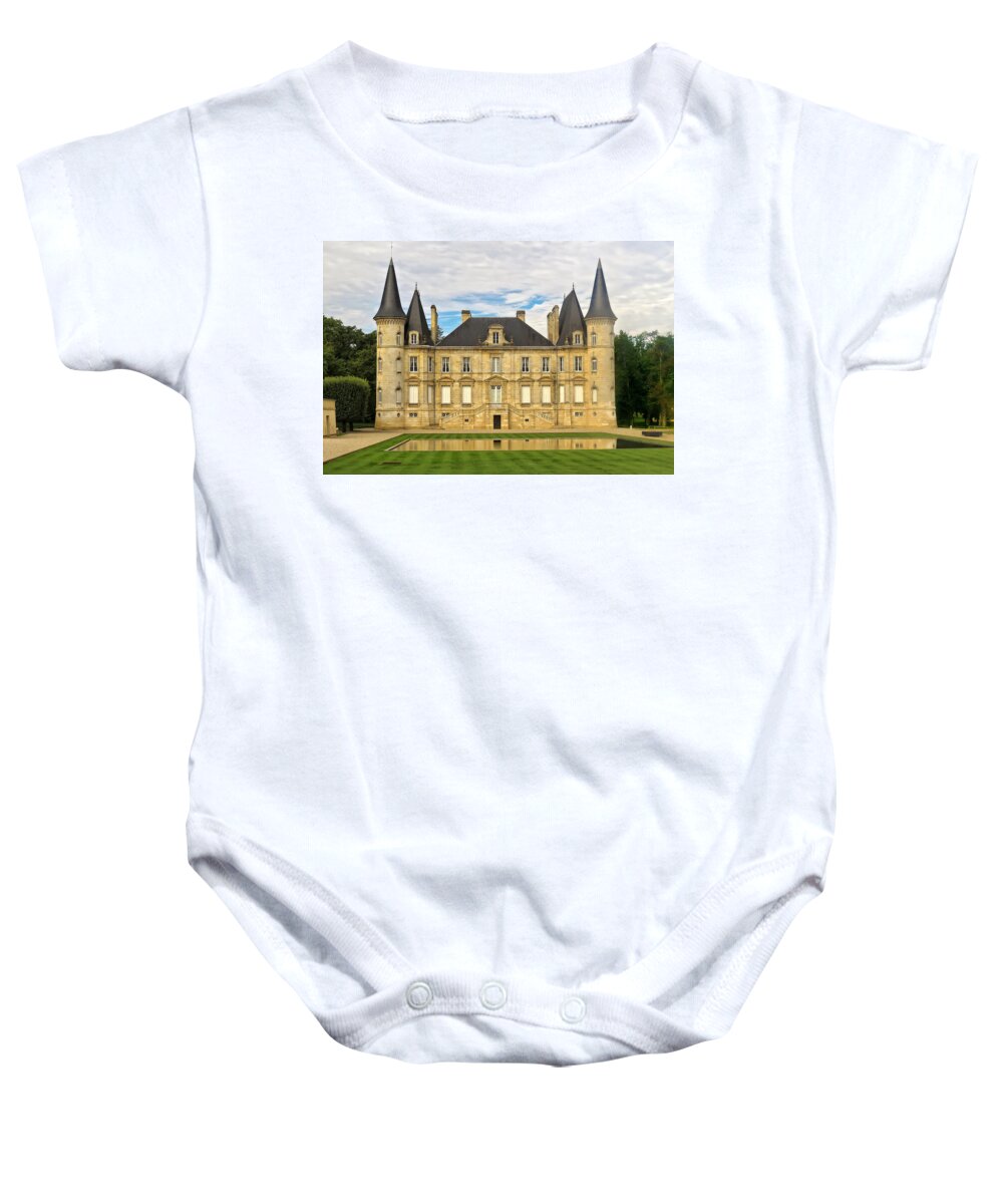 Crystal Baby Onesie featuring the photograph A Lovely French Chateau by Mitchell R Grosky