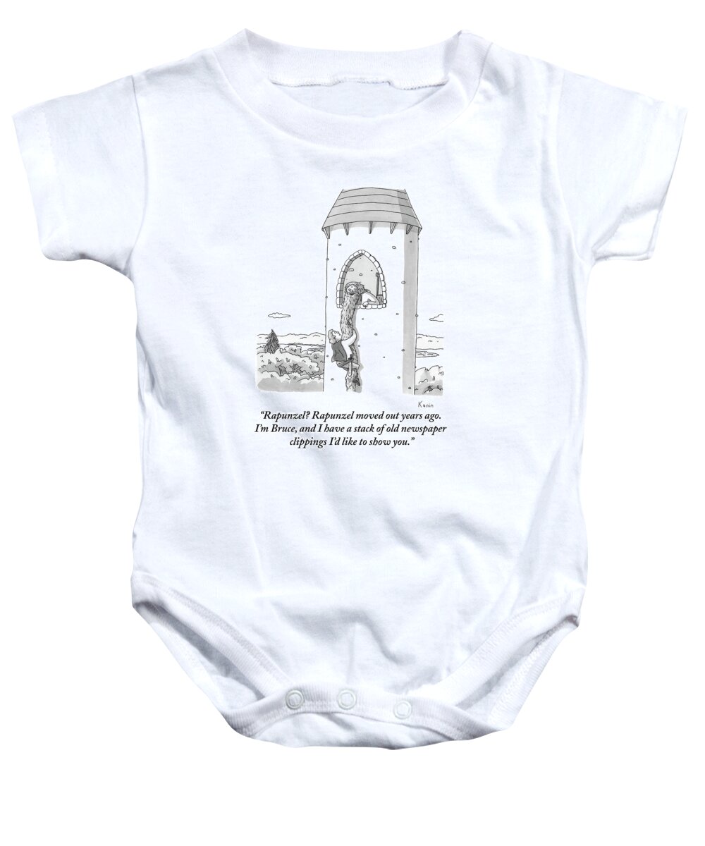 Rapunzel Baby Onesie featuring the drawing A Man by Zachary Kanin