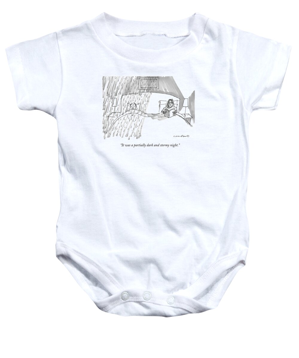 Cctk Emotions Baby Onesie featuring the drawing A Married Couple In Bed by Michael Crawford