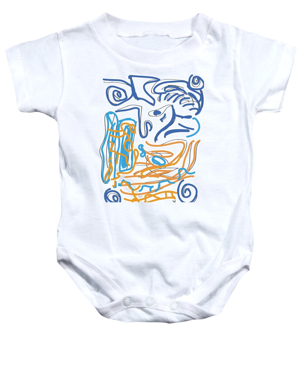Abstract Baby Onesie featuring the digital art Abstract Digital by Shea Holliman