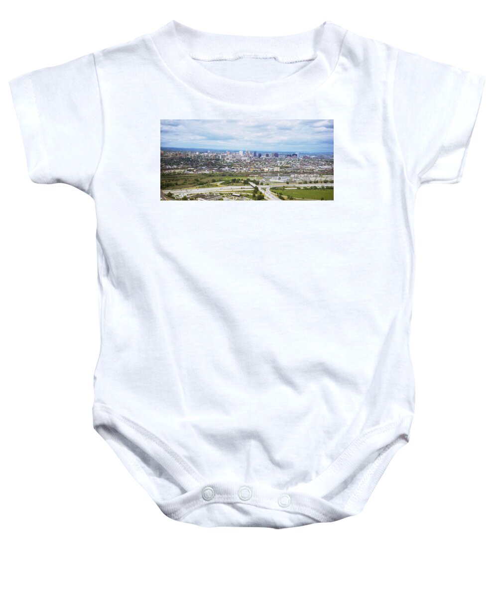 Photography Baby Onesie featuring the photograph Aerial View Of A City, Newark, New by Panoramic Images