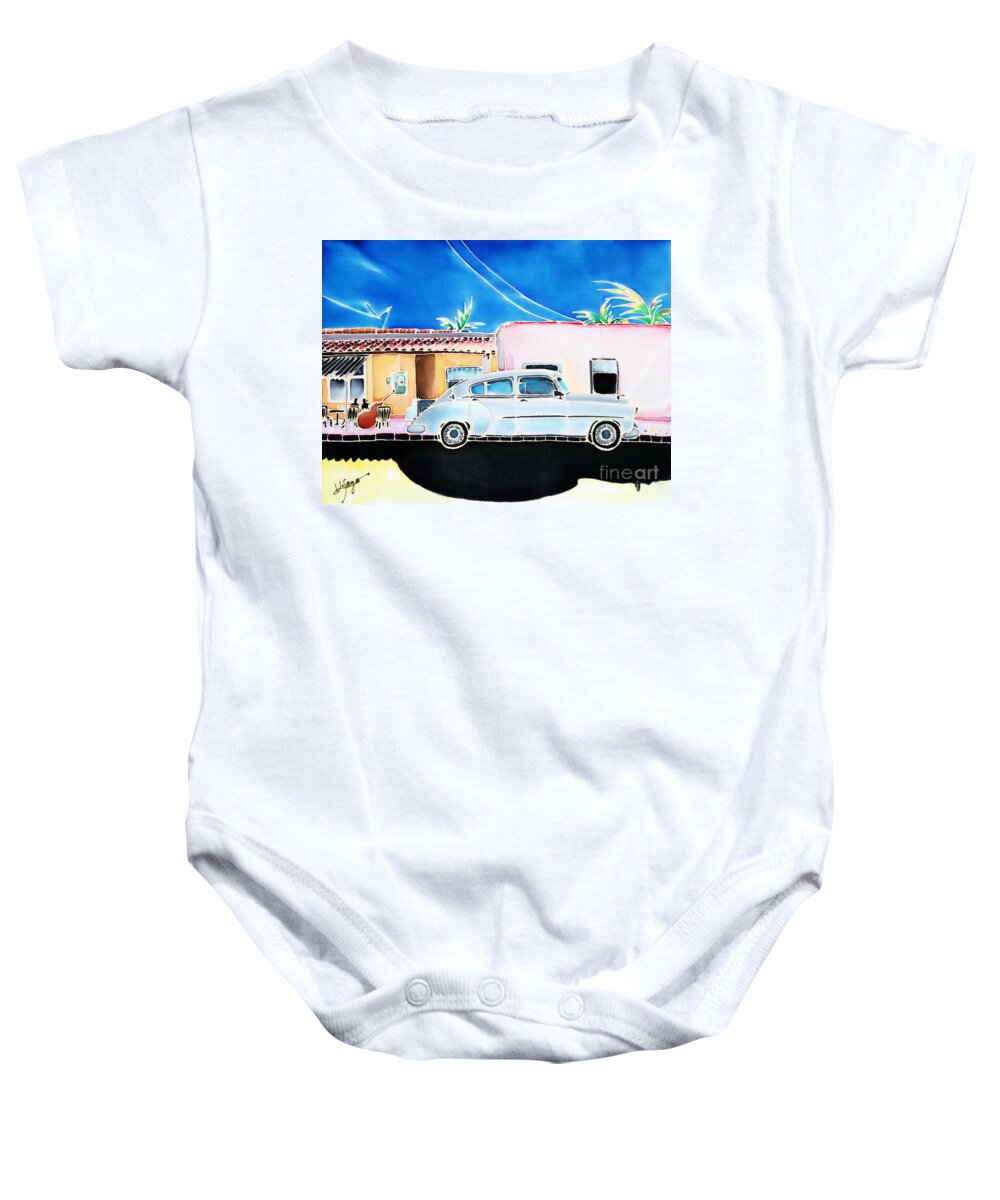 Cojimar Baby Onesie featuring the painting Afternoon in Cojimar by Hisayo OHTA