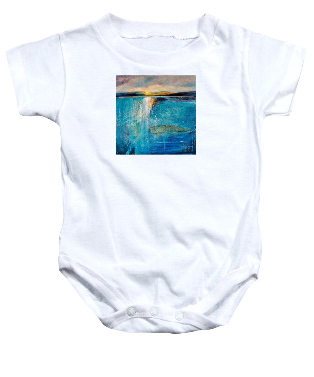 Seascape Paintings Baby Onesie featuring the painting Amazing Ocean by Shijun Munns