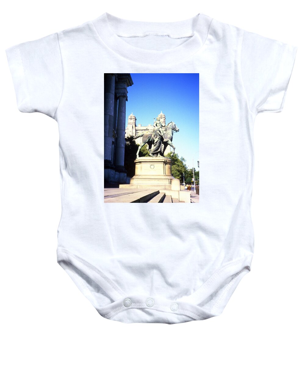 Statue Baby Onesie featuring the photograph American Museum of Natural History 1984 by Gordon James