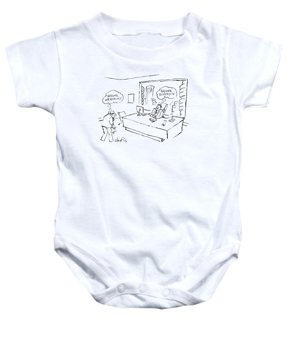 Jobs Baby Onesie featuring the drawing An Employee Thinks Income Inequality by Sidney Harris