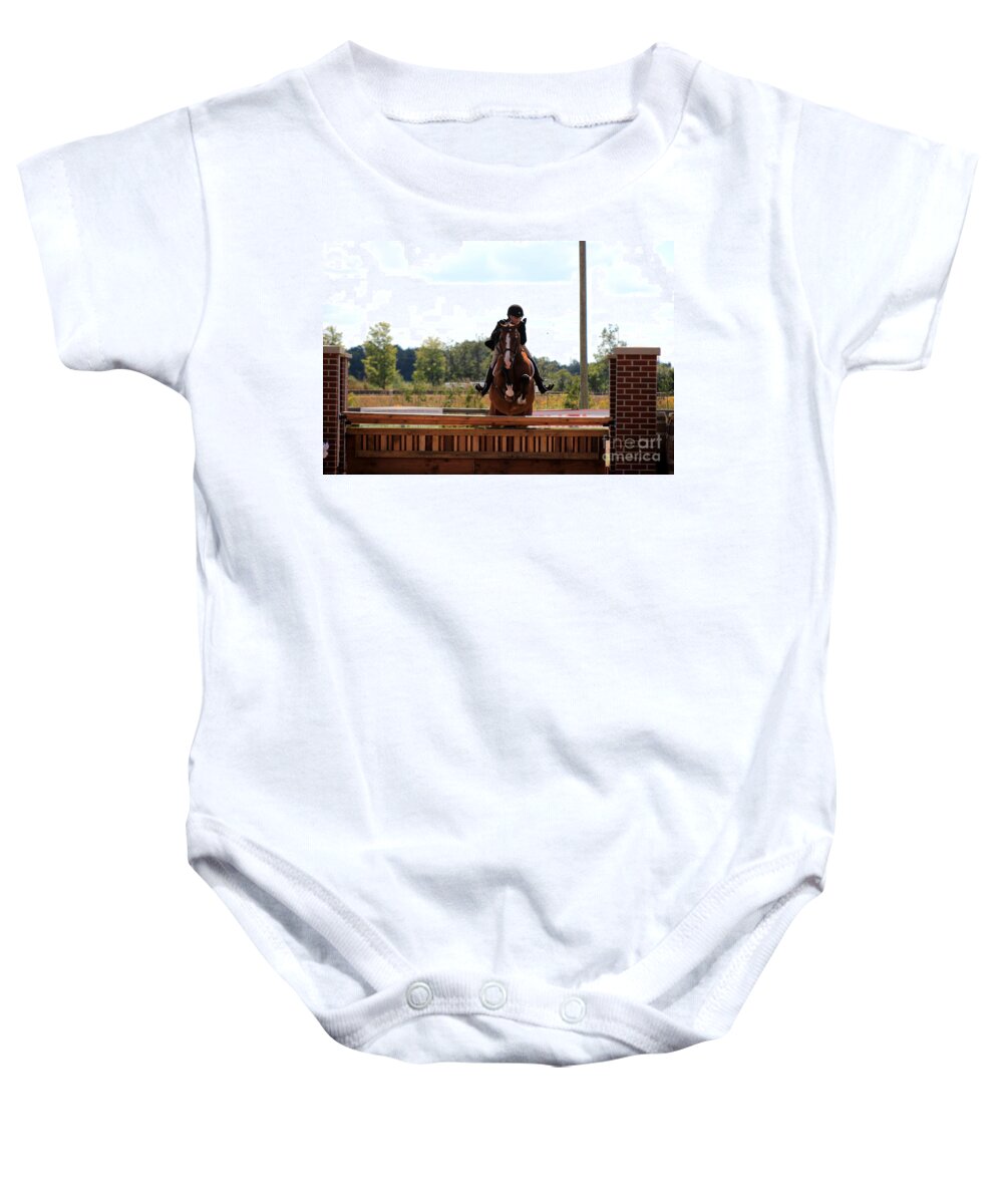 Horse Baby Onesie featuring the photograph An-su-hunter35 by Janice Byer