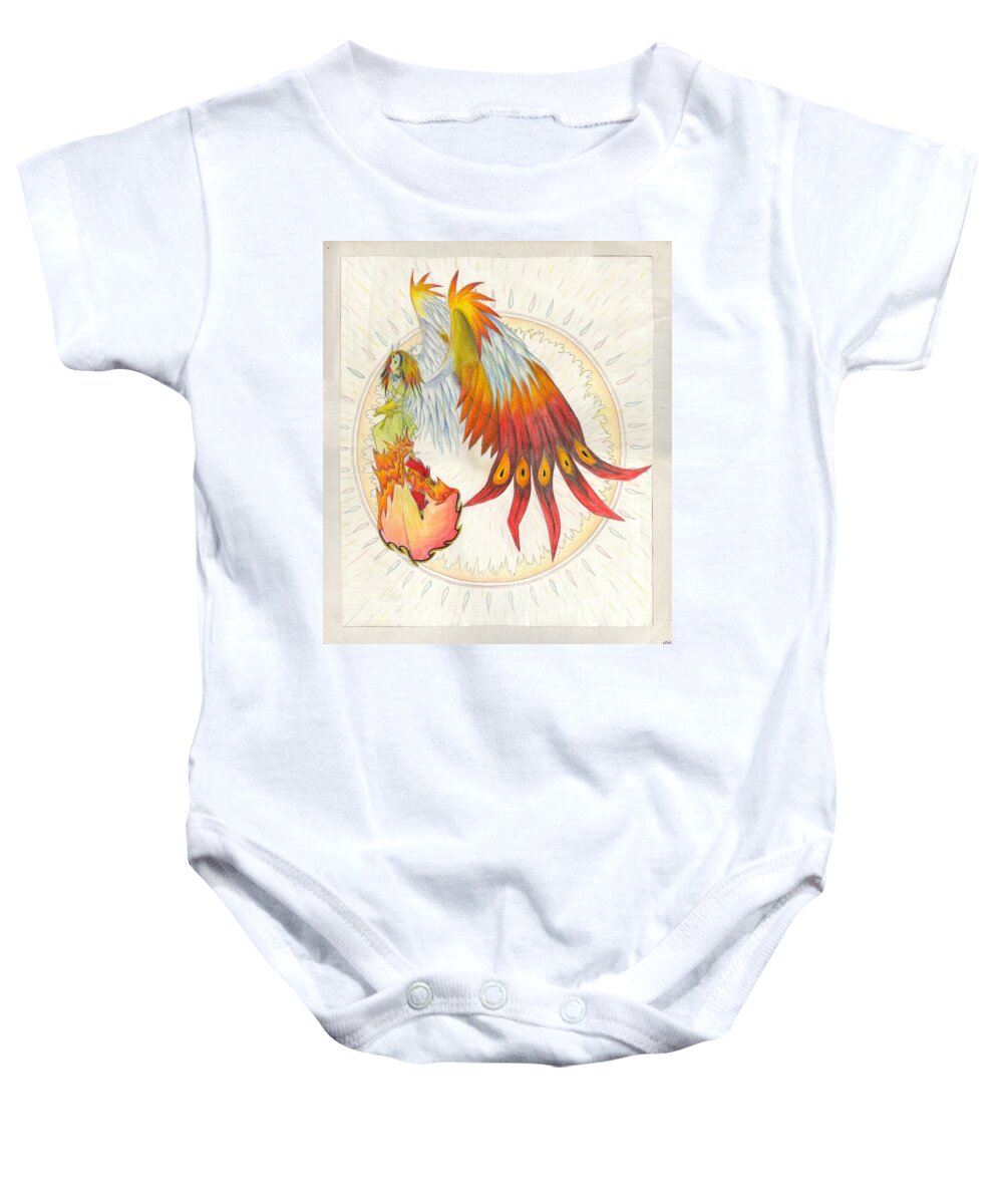 Princess Baby Onesie featuring the painting Angel Phoenix by Shawn Dall