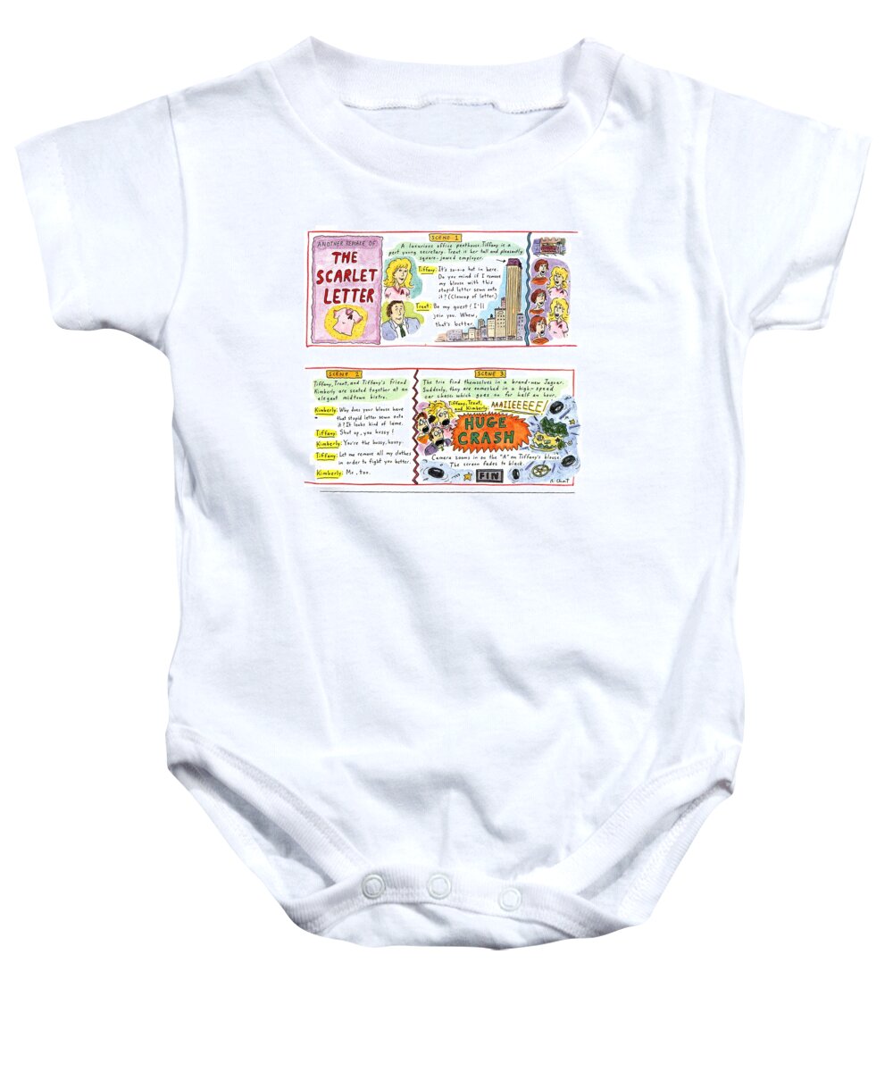 Entertainment Baby Onesie featuring the drawing Another Remake Of The 'scarlet Letter' by Roz Chast