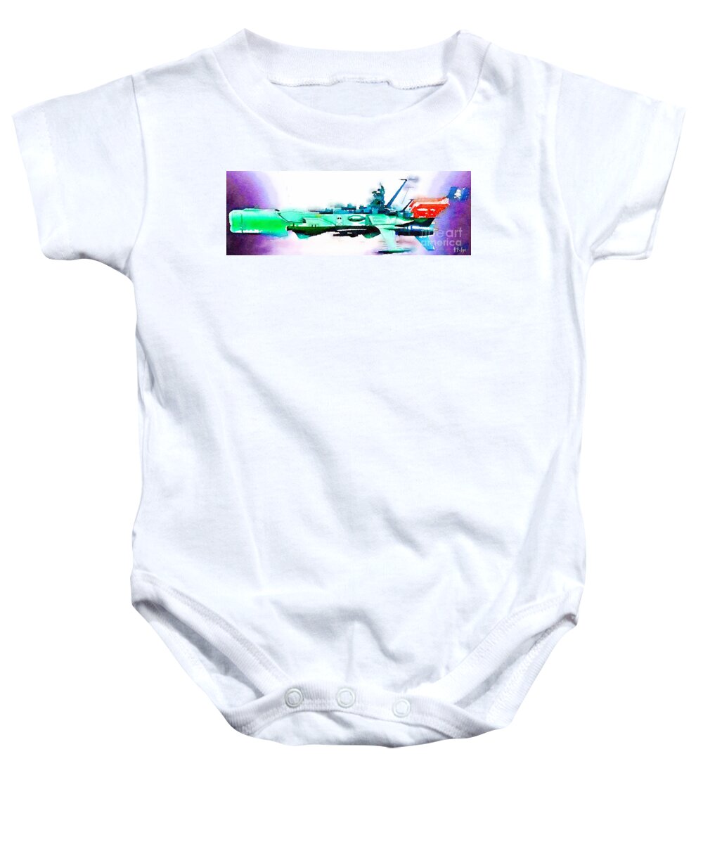 Captain Baby Onesie featuring the painting Arcadia by HELGE Art Gallery