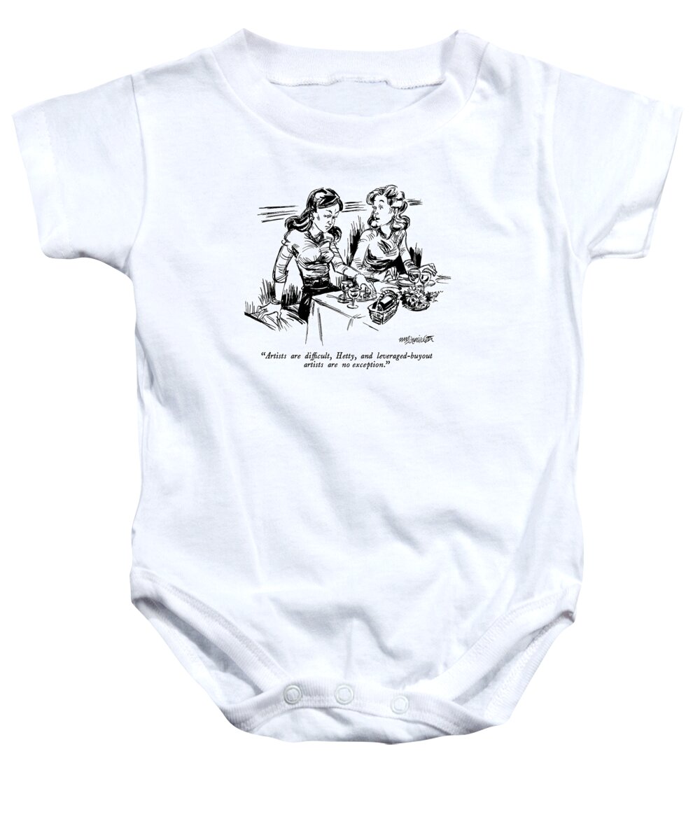

 Artists Baby Onesie featuring the drawing Artists Are Difficult by William Hamilton