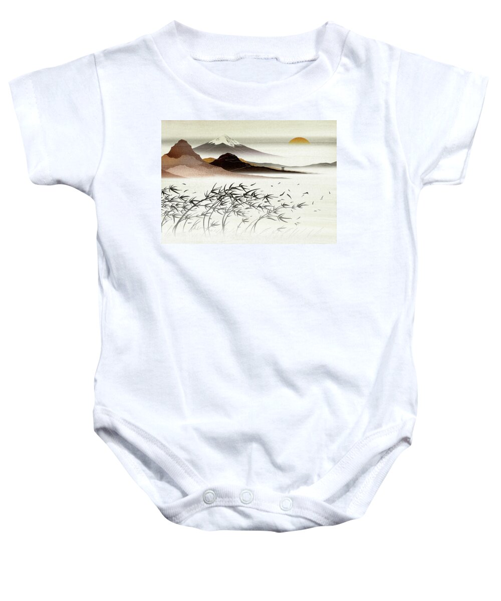 Asian Culture Baby Onesie featuring the photograph Asian Landscape With Mountain by Ikon Ikon Images