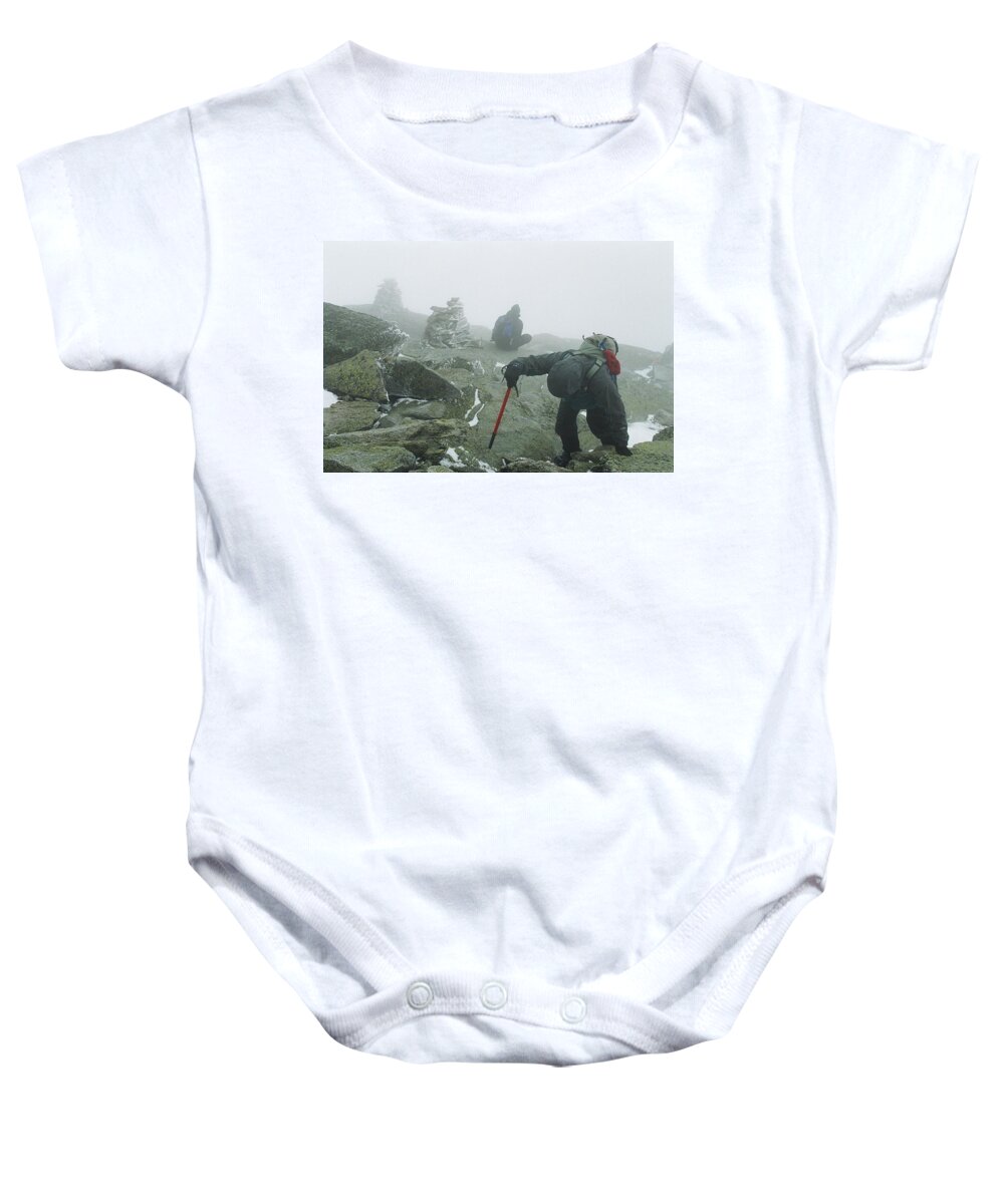 Mt Washington Baby Onesie featuring the photograph At the Pinnacle of Choice by Jim Cook
