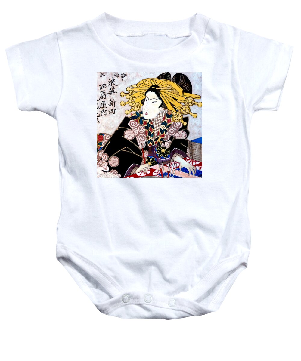 Aunt Annie Baby Onesie featuring the painting Aunt Annie by Tom Roderick