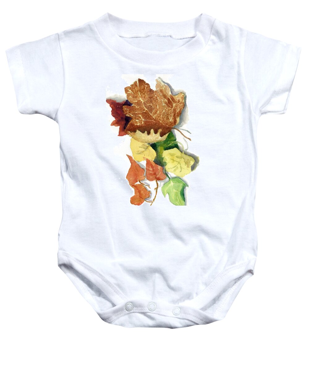 Nature Baby Onesie featuring the painting Autumn Leaves by Maria Hunt