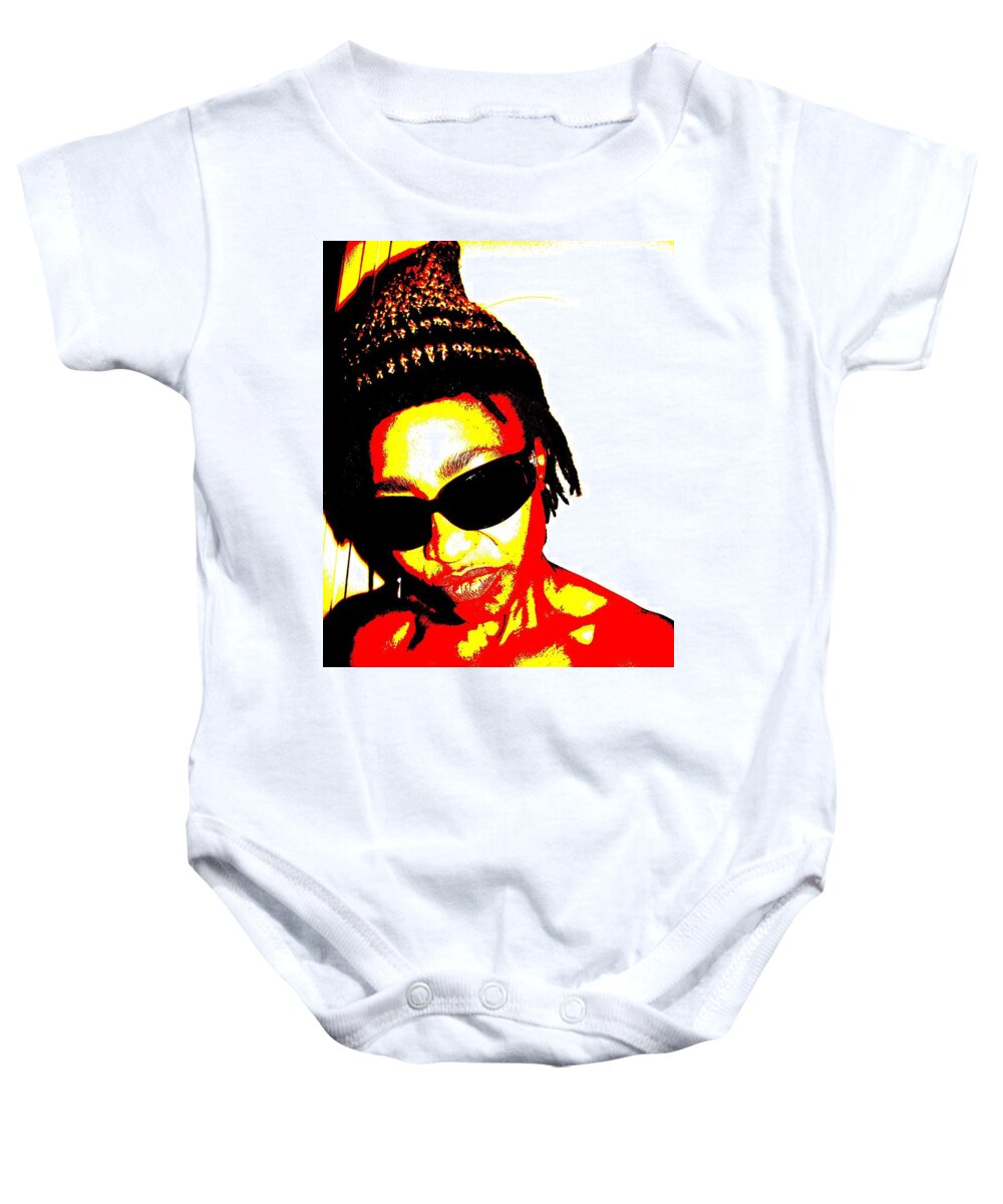 Pop Art Baby Onesie featuring the photograph B Gyrl by Cleaster Cotton