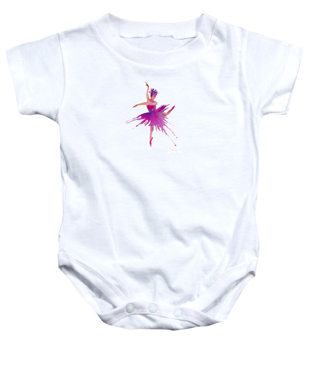 Ballet Baby Onesie featuring the painting Ballet Arabesque by Amy Kirkpatrick