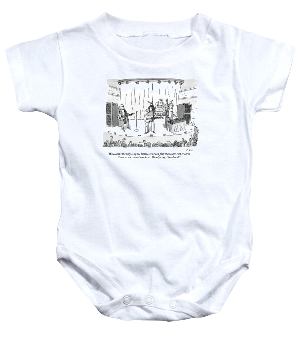 
Rock And Roll Baby Onesie featuring the drawing Band On Stage by Zachary Kanin