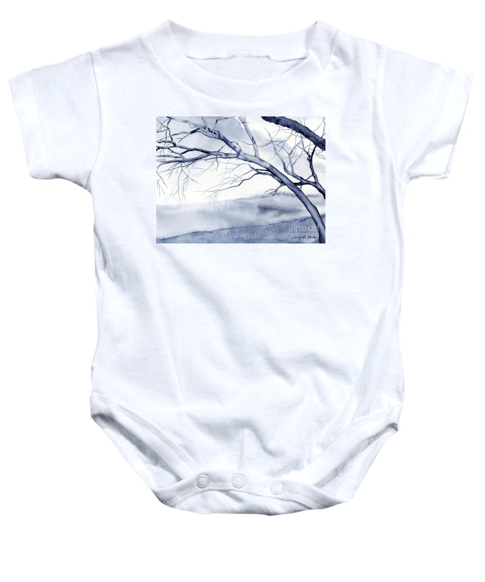Watercolor Baby Onesie featuring the painting Bare Trees by Hailey E Herrera