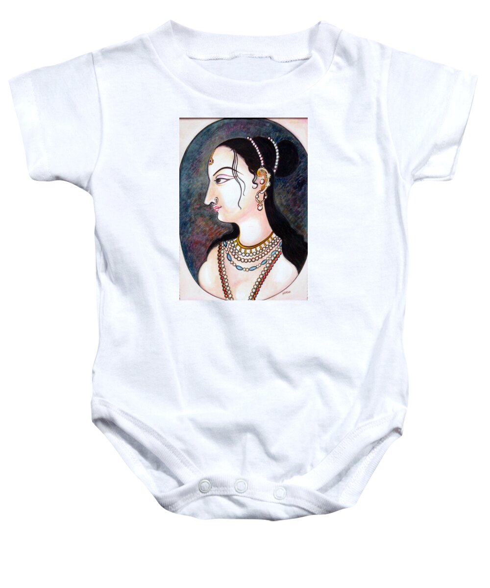 Bejeweled Baby Onesie featuring the painting Bejewelled by Harsh Malik