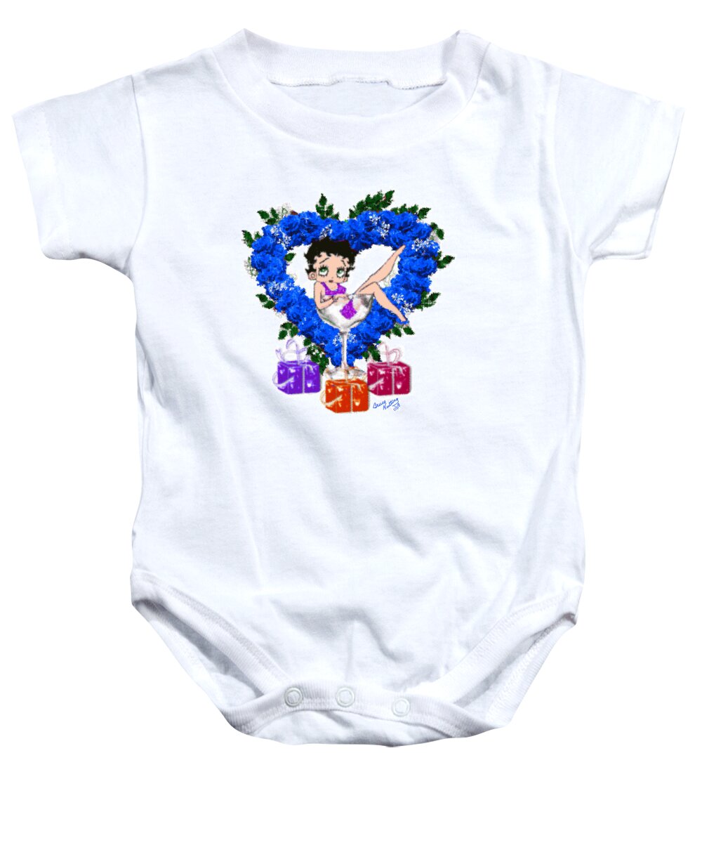 Blue Baby Onesie featuring the painting Betty Boop 2 by Bruce Nutting
