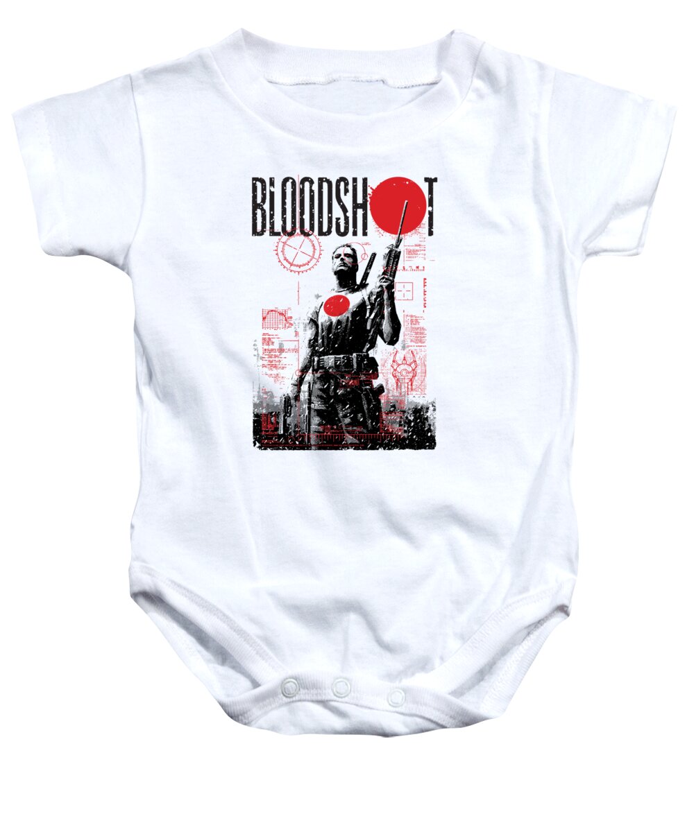  Baby Onesie featuring the digital art Bloodshot - Death By Tech by Brand A